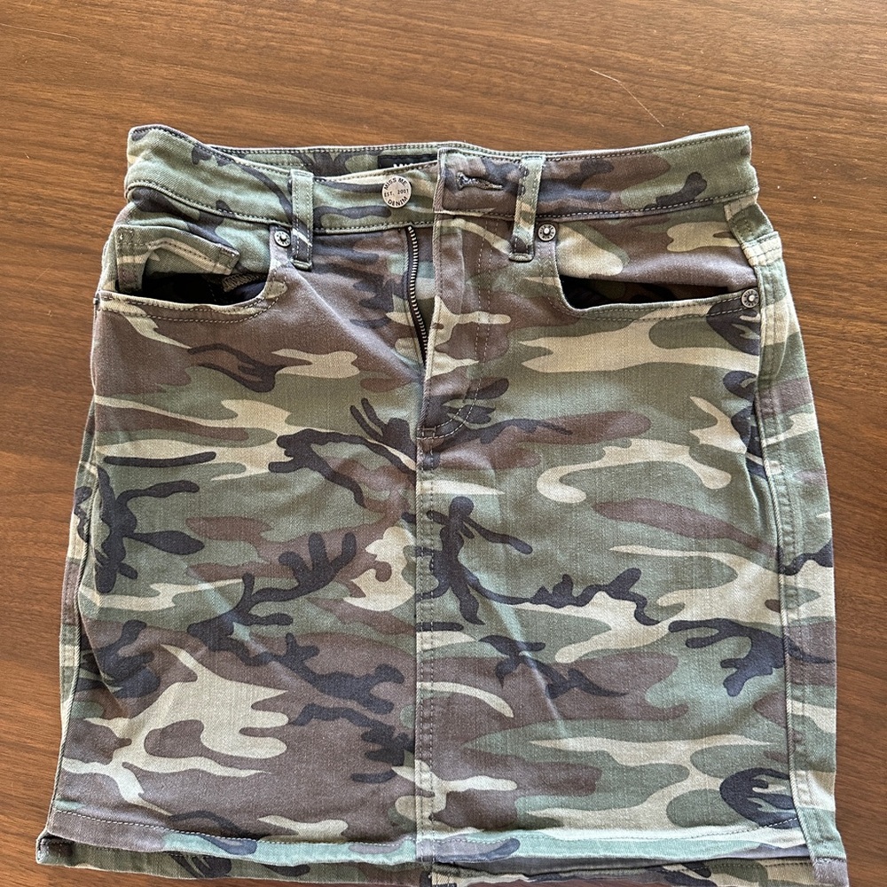 Miss Me Camouflage Patterned Skirt